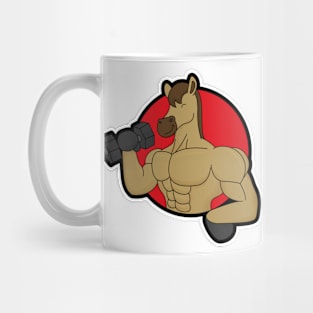 Horse as Bodybuilder with Dumbbell Mug